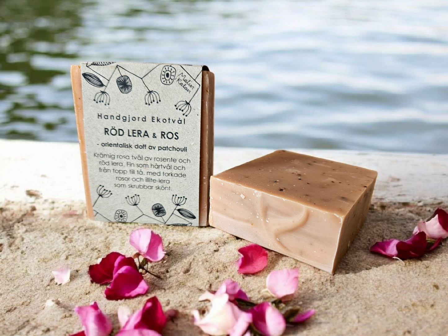 Röd lera & Ros - orientalisk doft av patchouli - Malin i Ratan 110g