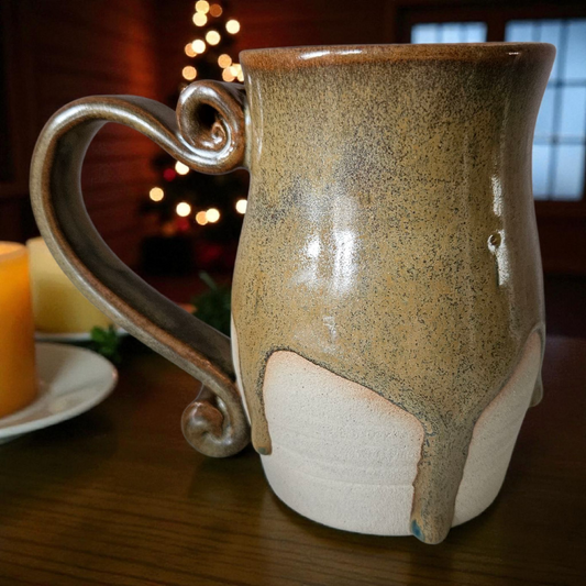 Drips Keramikmugg - Handgjord - brun