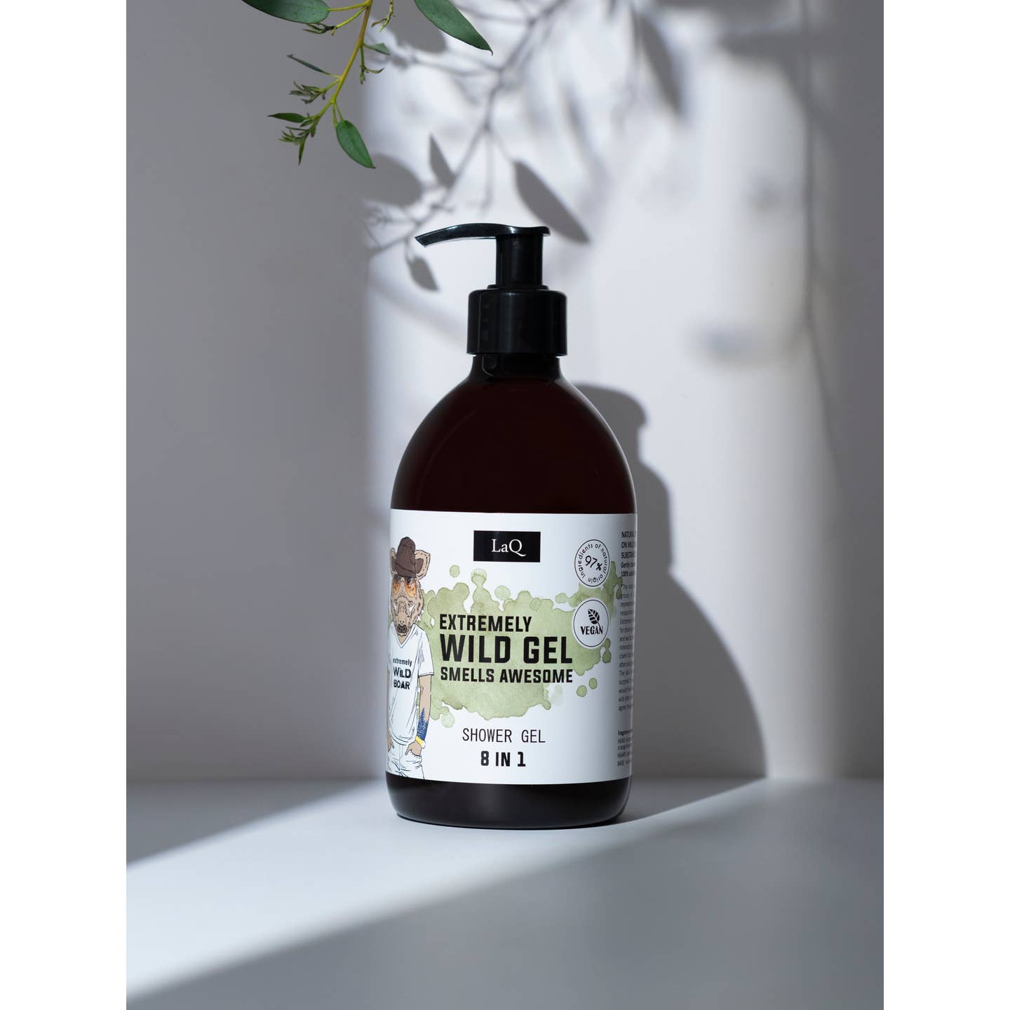 LaQ Extremely Wild Duschgel för män 8 i 1 - 500 ml. Vegansk