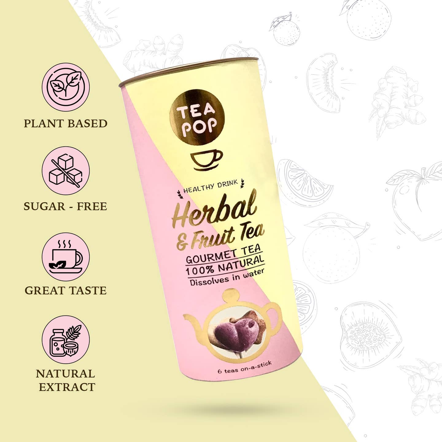 Tea Pops - te på pinne - Herbal & Fruit