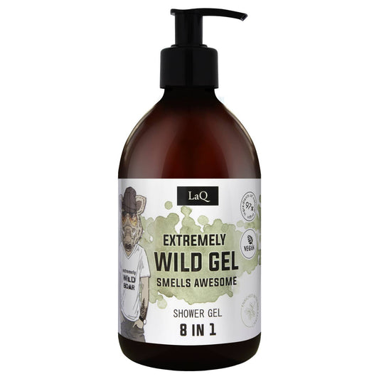 LaQ Extremely Wild Duschgel för män 8 i 1 - 500 ml. Vegansk
