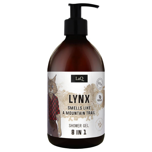 LaQ Lynx duschgel för män 8 i 1.  500 ml. Vegansk
