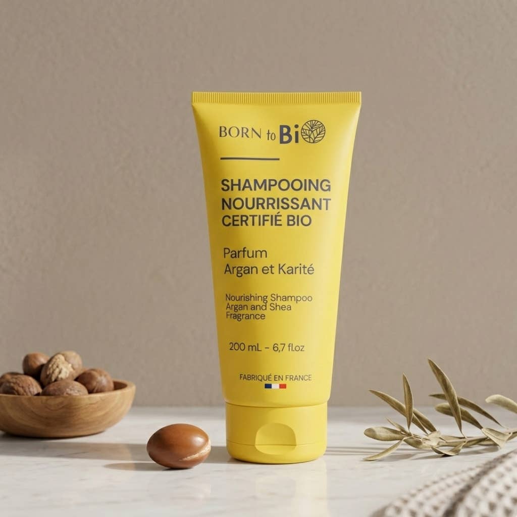 Schampo med arganolja och ekologisk sheasmör - 200 ml - Born to Bio